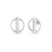 USC Trojans Sterling Silver Vertical Bar in Circular Post Earrings